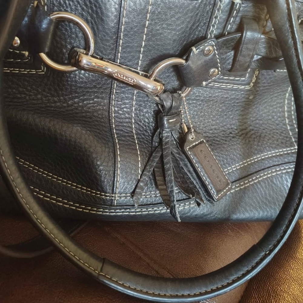 Coach Black Leather Shoulder Bag